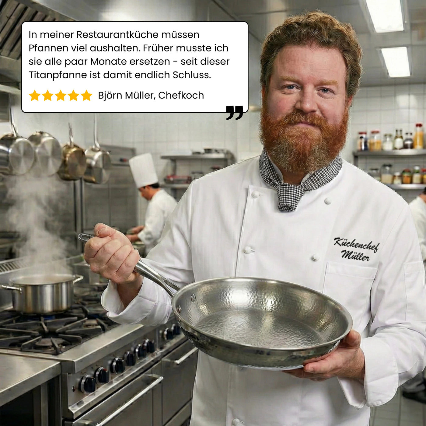 TitaniumPro Pfanne, Detailaufnahme der Kochfläche